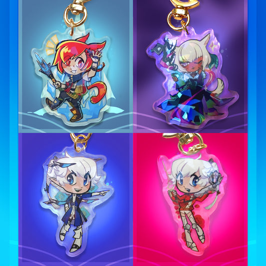 FFXIV Miqos and Twins ☆ Holographic Acrylic Charms