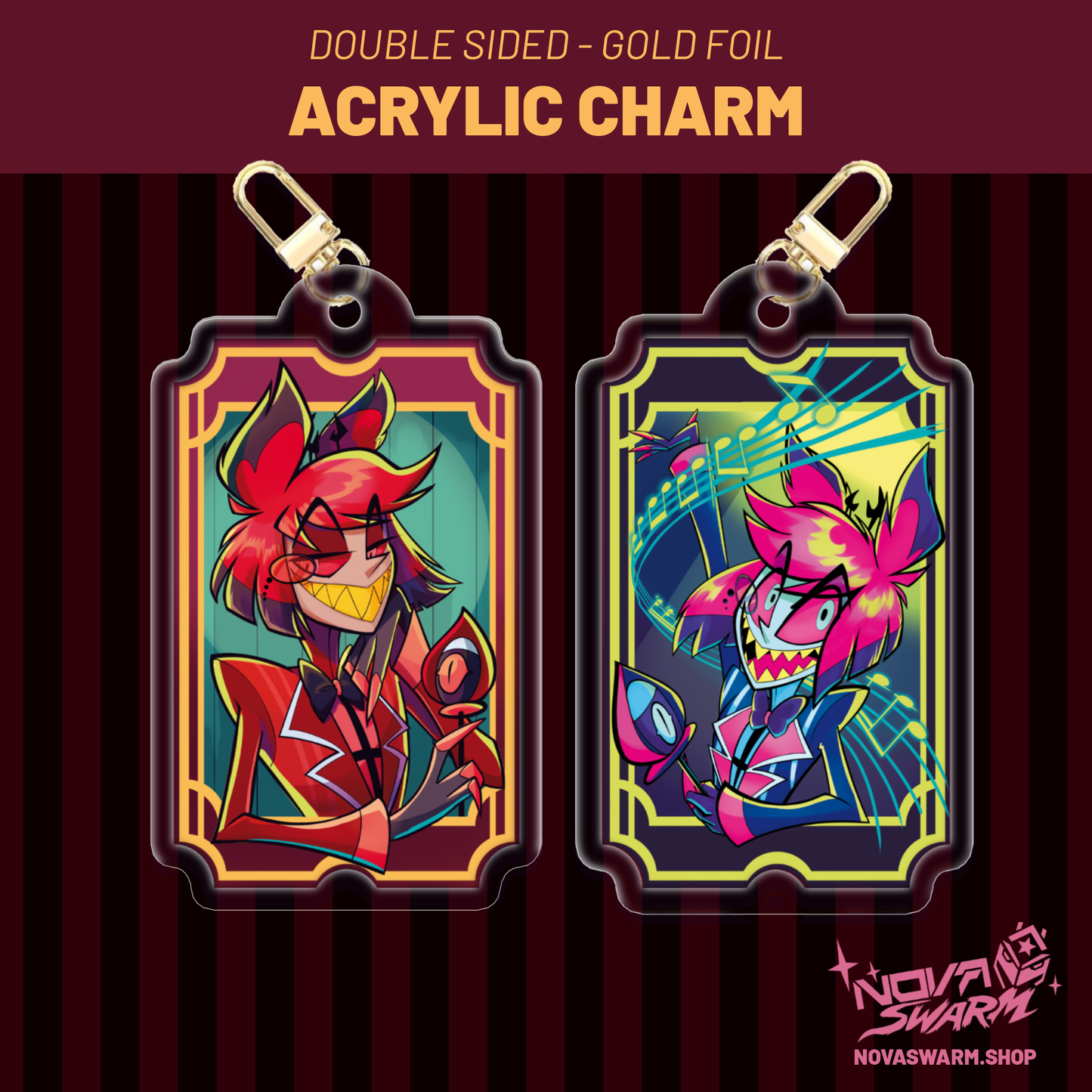 Hazbin Hotel ☆ Gold Foil Acrylic Charms