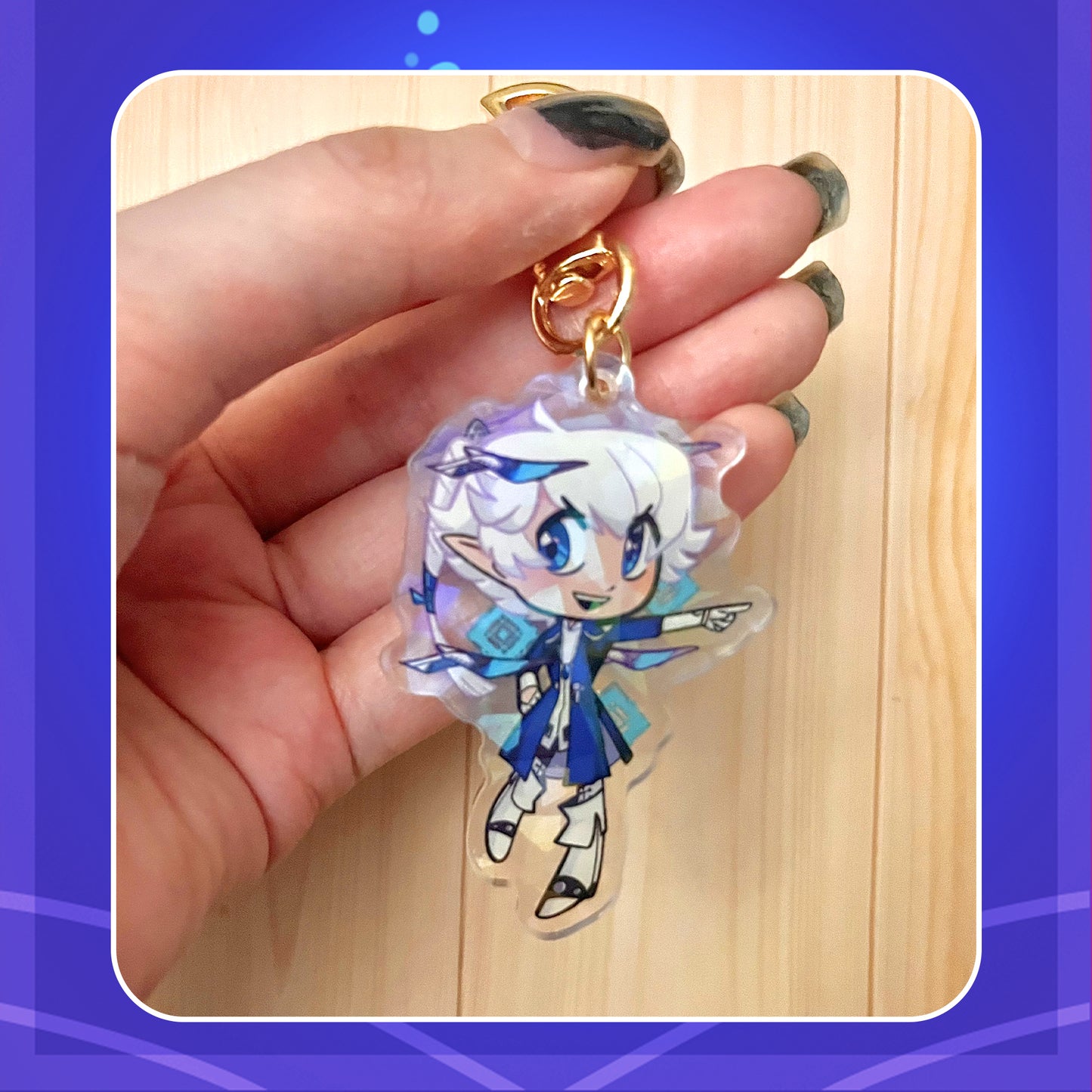 FFXIV Miqos and Twins ☆ Holographic Acrylic Charms