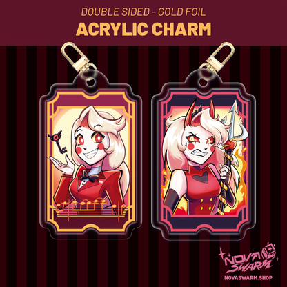 Hazbin Hotel ☆ Gold Foil Acrylic Charms