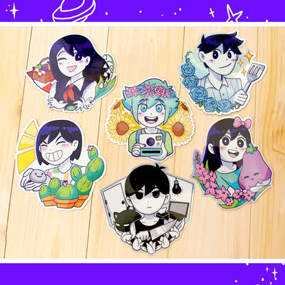 Omori Flower Friends ☆ Holographic Stickers