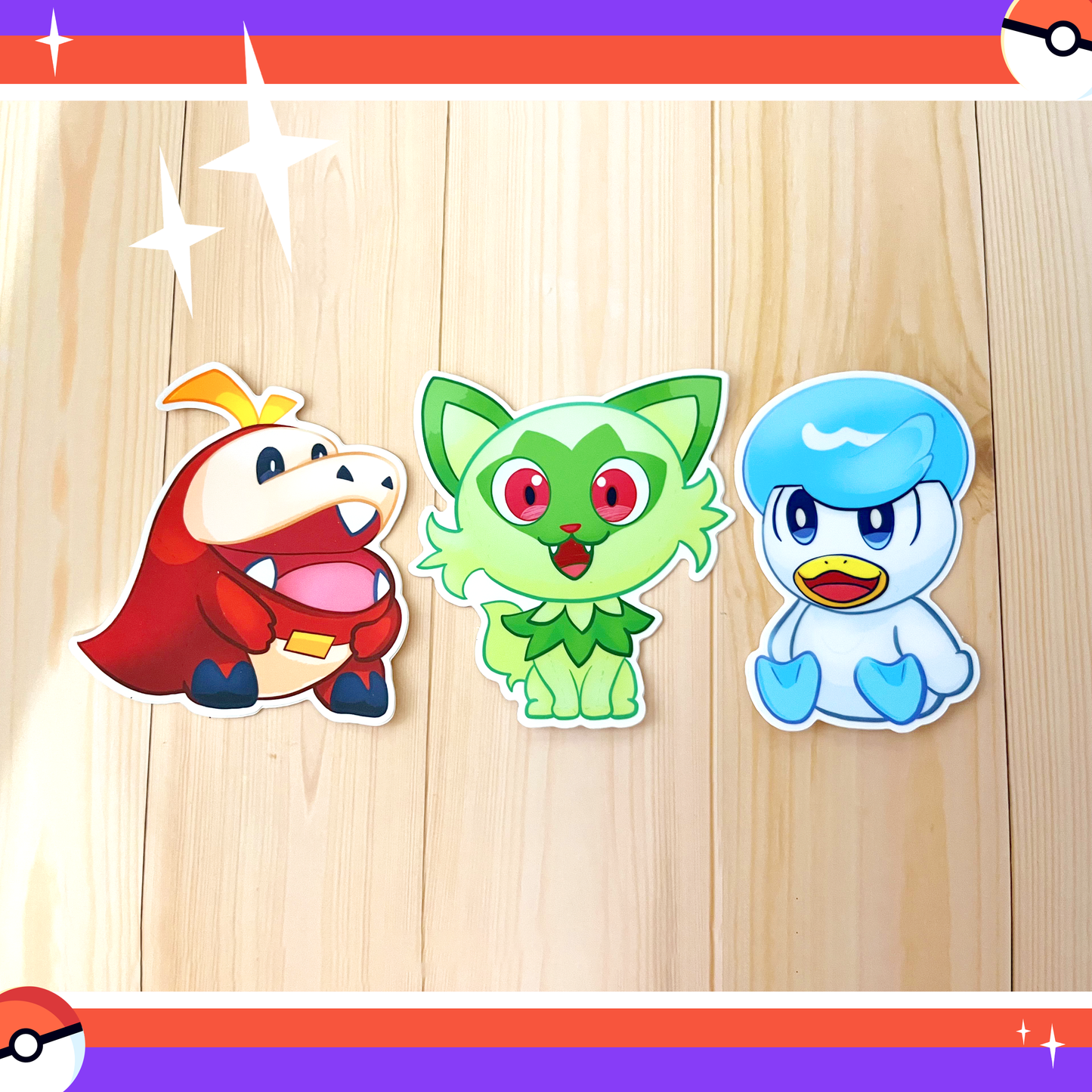 Plushie Paldea Starters ☆ Stickers