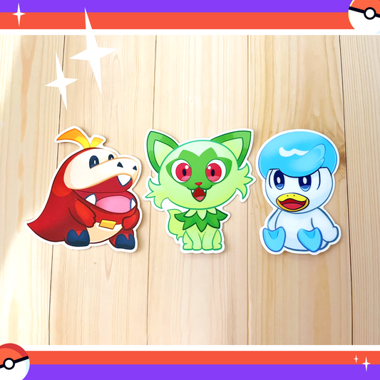 Plushie Paldea Starters ☆ Stickers