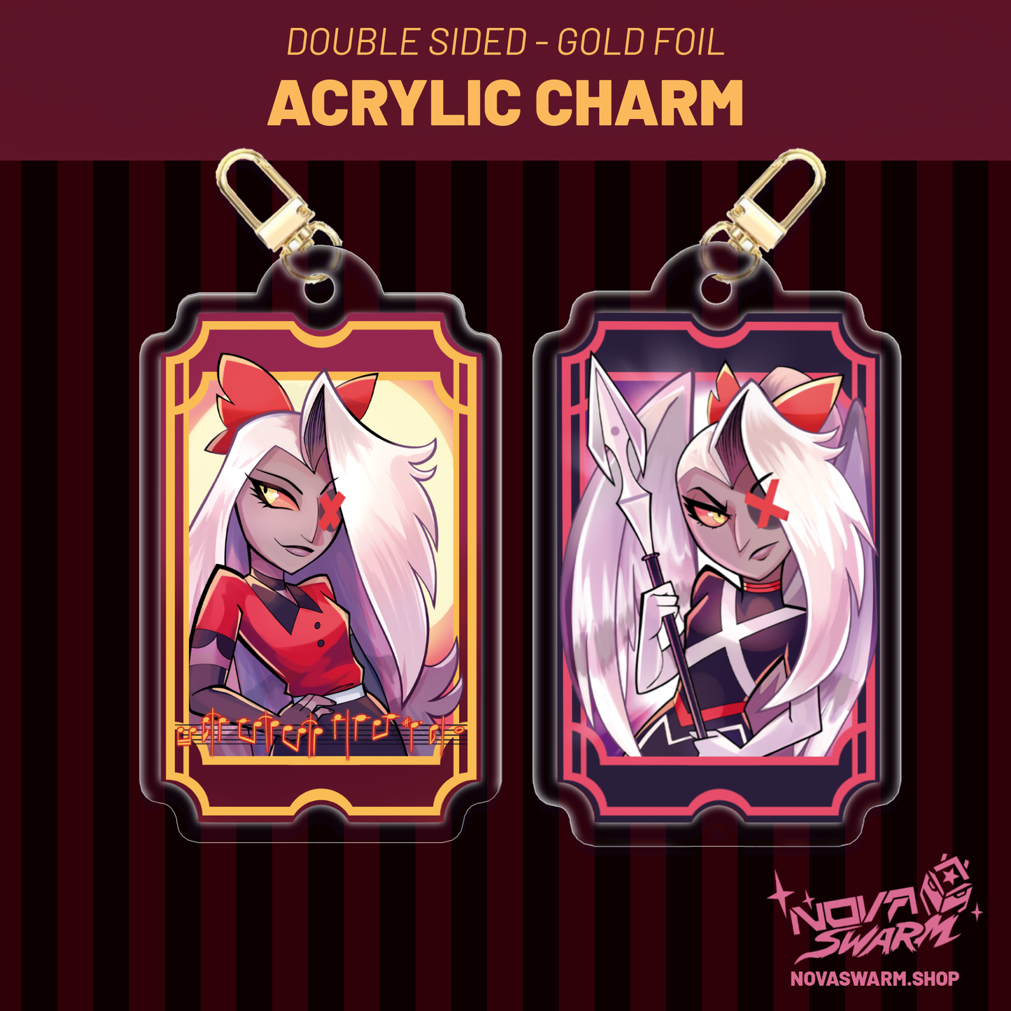 Hazbin Hotel ☆ Gold Foil Acrylic Charms